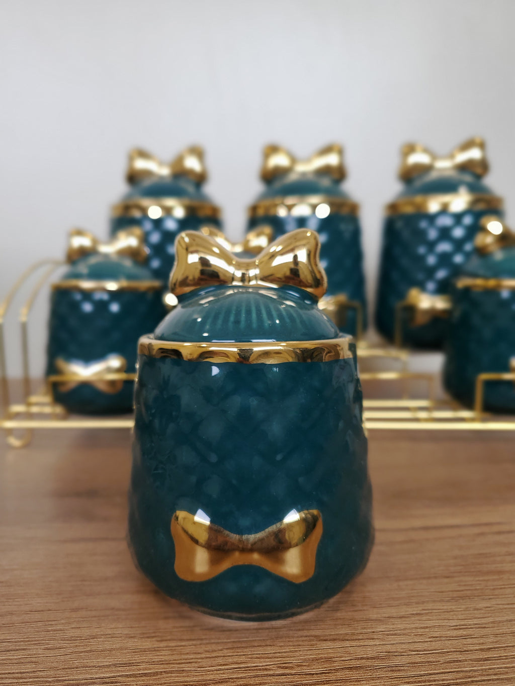 7-Piece Ceramic Storage Jar Set with Iron Stand (8-3)