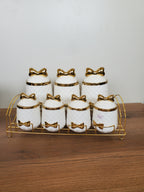 7-Piece Ceramic Storage Jar Set with Iron Stand (8-1)