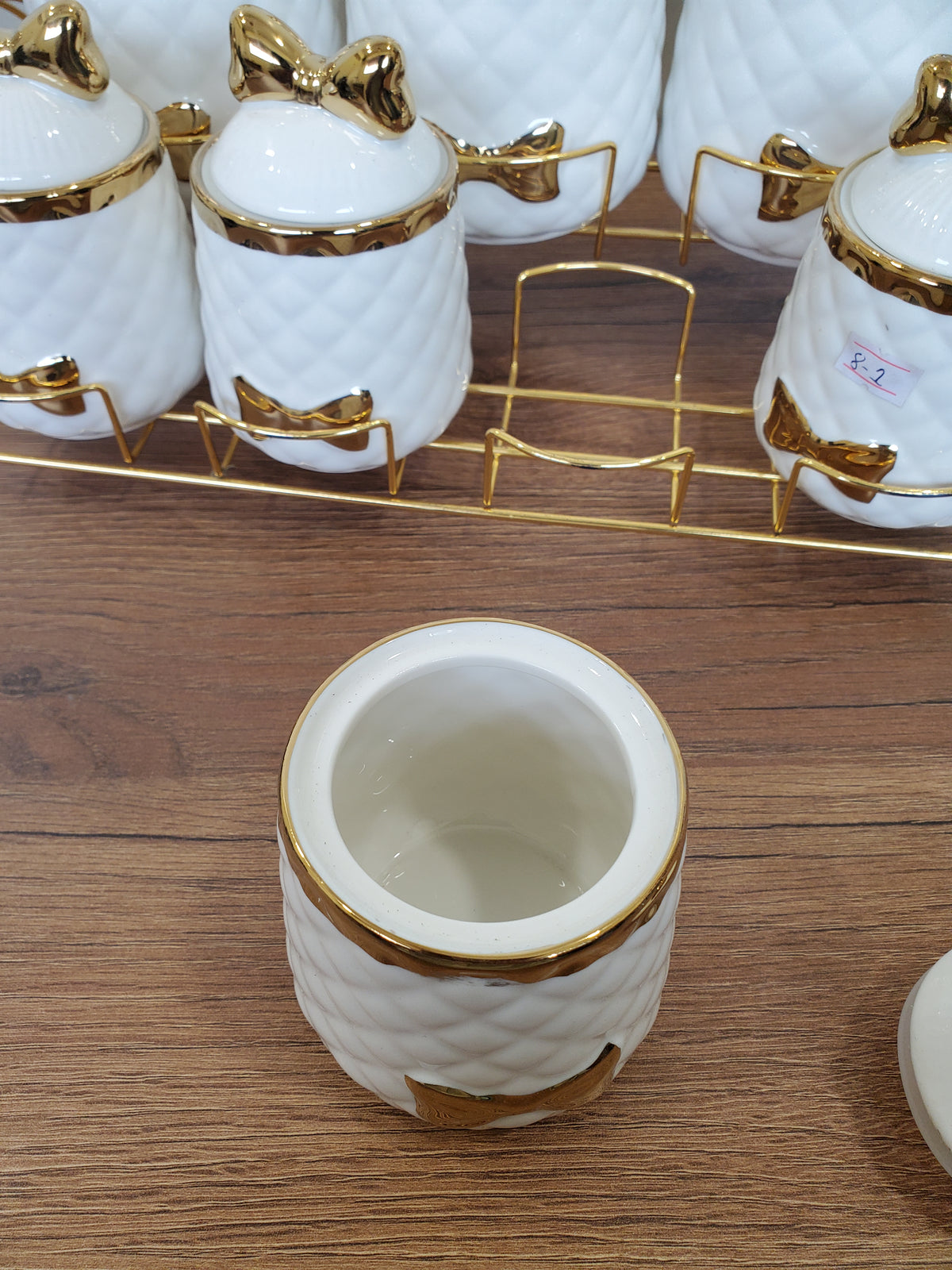 7-Piece Ceramic Storage Jar Set with Iron Stand (8-1)