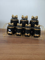 7-Piece Ceramic Storage Jar Set with Iron Stand (8-2)