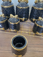 7-Piece Ceramic Storage Jar Set with Iron Stand (8-2)