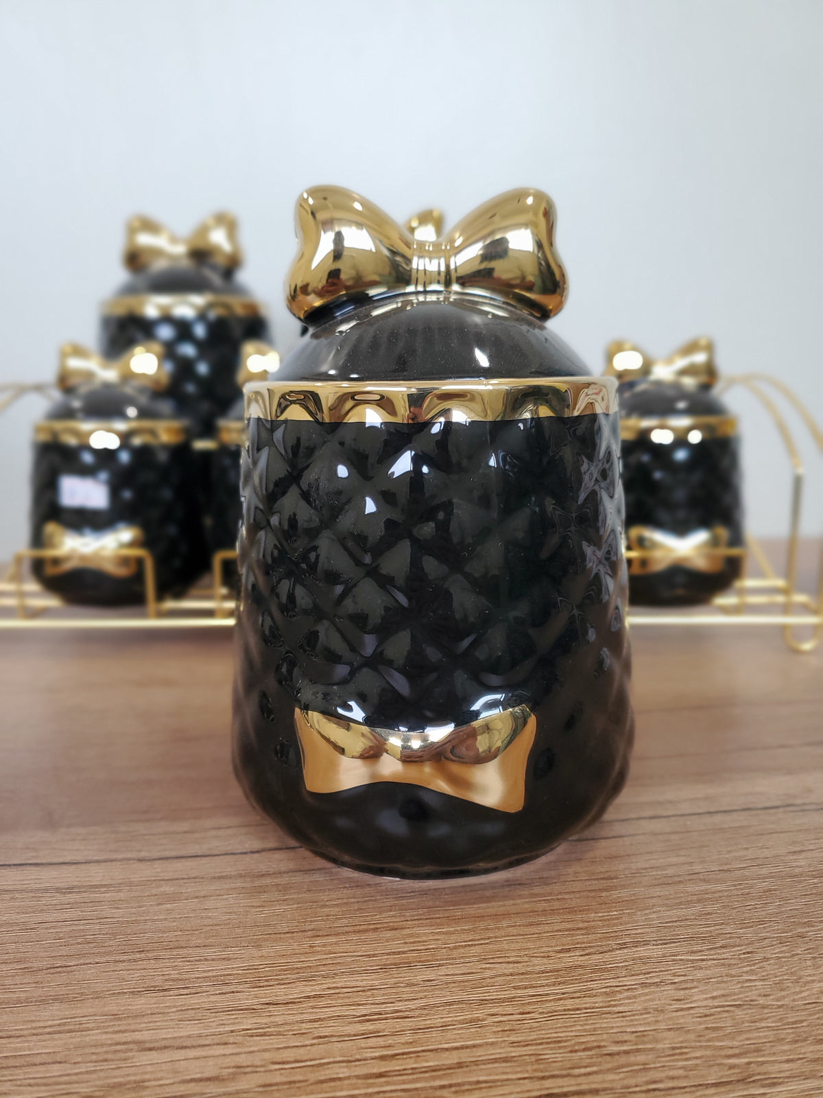 7-Piece Ceramic Storage Jar Set with Iron Stand (8-2)