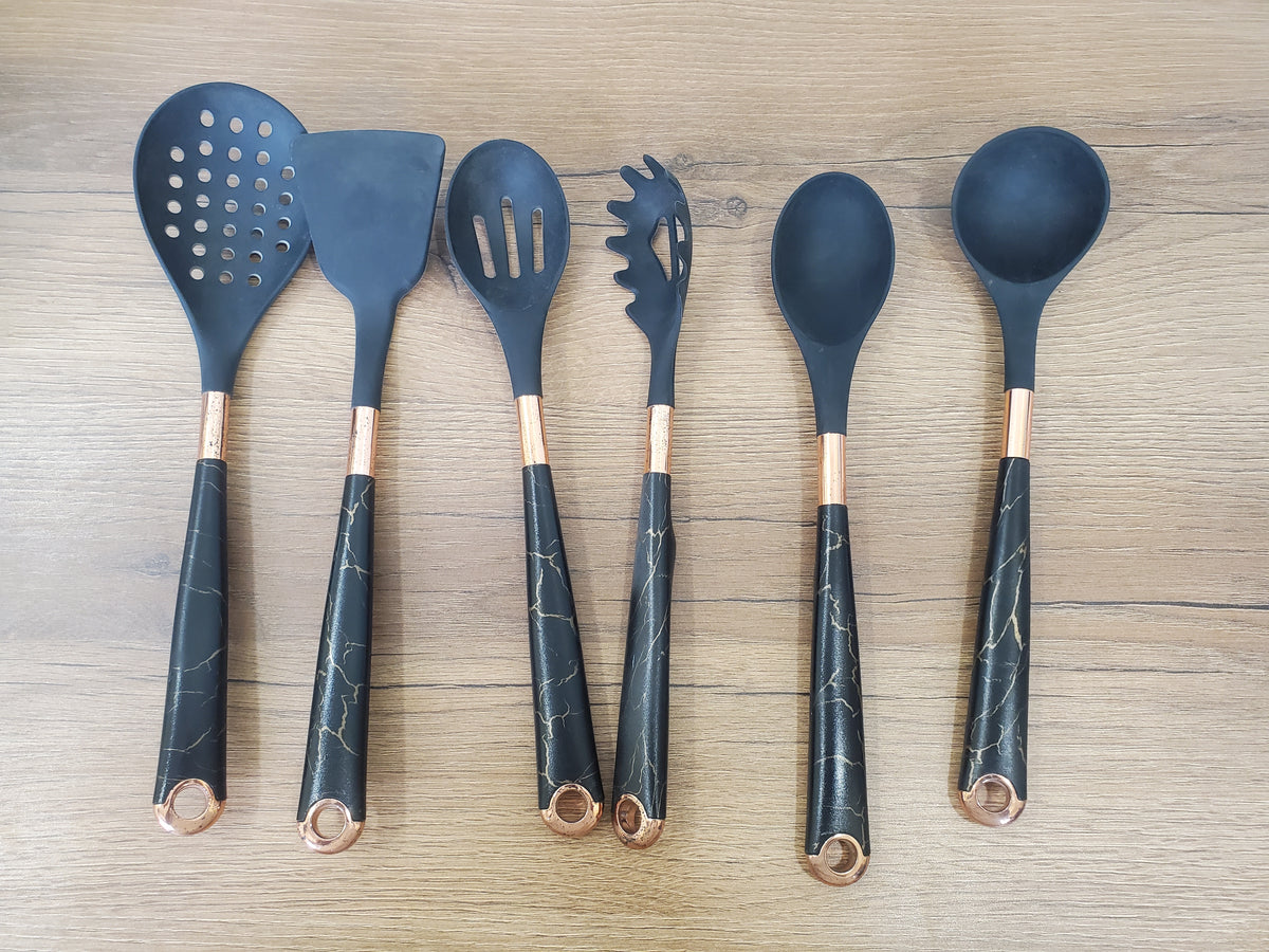Premium Black Kitchen Spoon Set 7Pcs (WF24008)