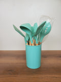 Premium Silicone Kitchen Utensil Set with Holder – 12 Pieces (WT008-2 | Mint Green)