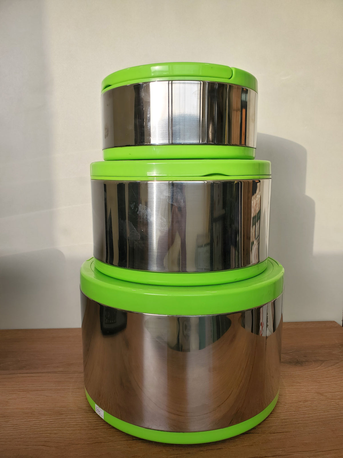 Premium Stainless Steel Insulated Hot Pot Set – 3 Pieces (885 Green)