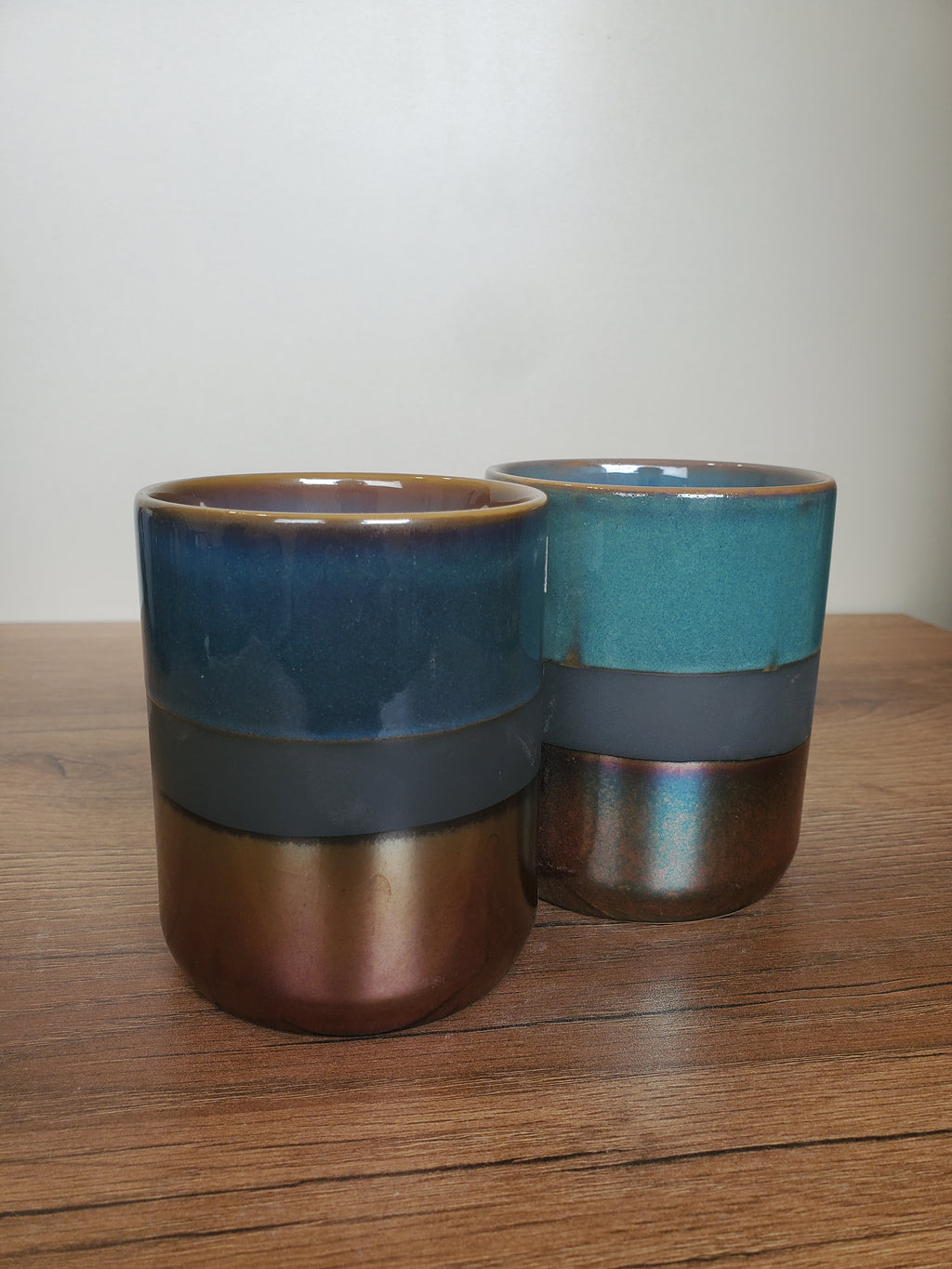 Ceramic Coffee Mug Reactive Glaze Two-Tone Design (13-1)