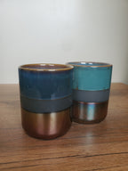 Ceramic Coffee Mug Reactive Glaze Two-Tone Design (13-1)