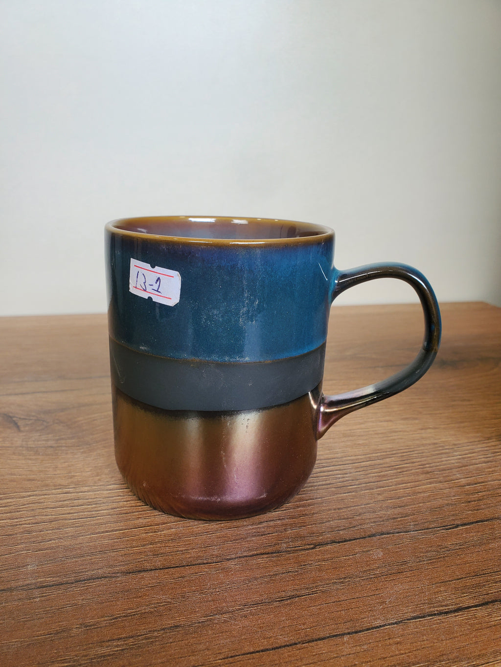 Ceramic Coffee Mug Reactive Glaze Two-Tone Design (13-1)
