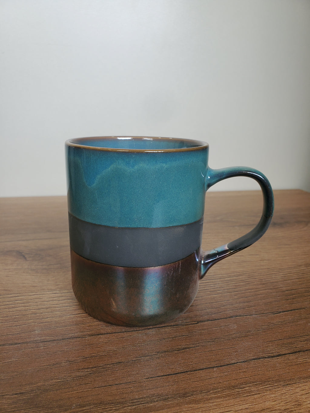 Ceramic Coffee Mug Reactive Glaze Two-Tone Design (13-1)