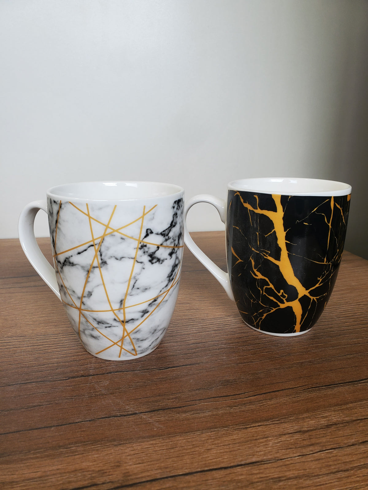 Ceramic Coffee Mug Black & White Marble Design (15-2)
