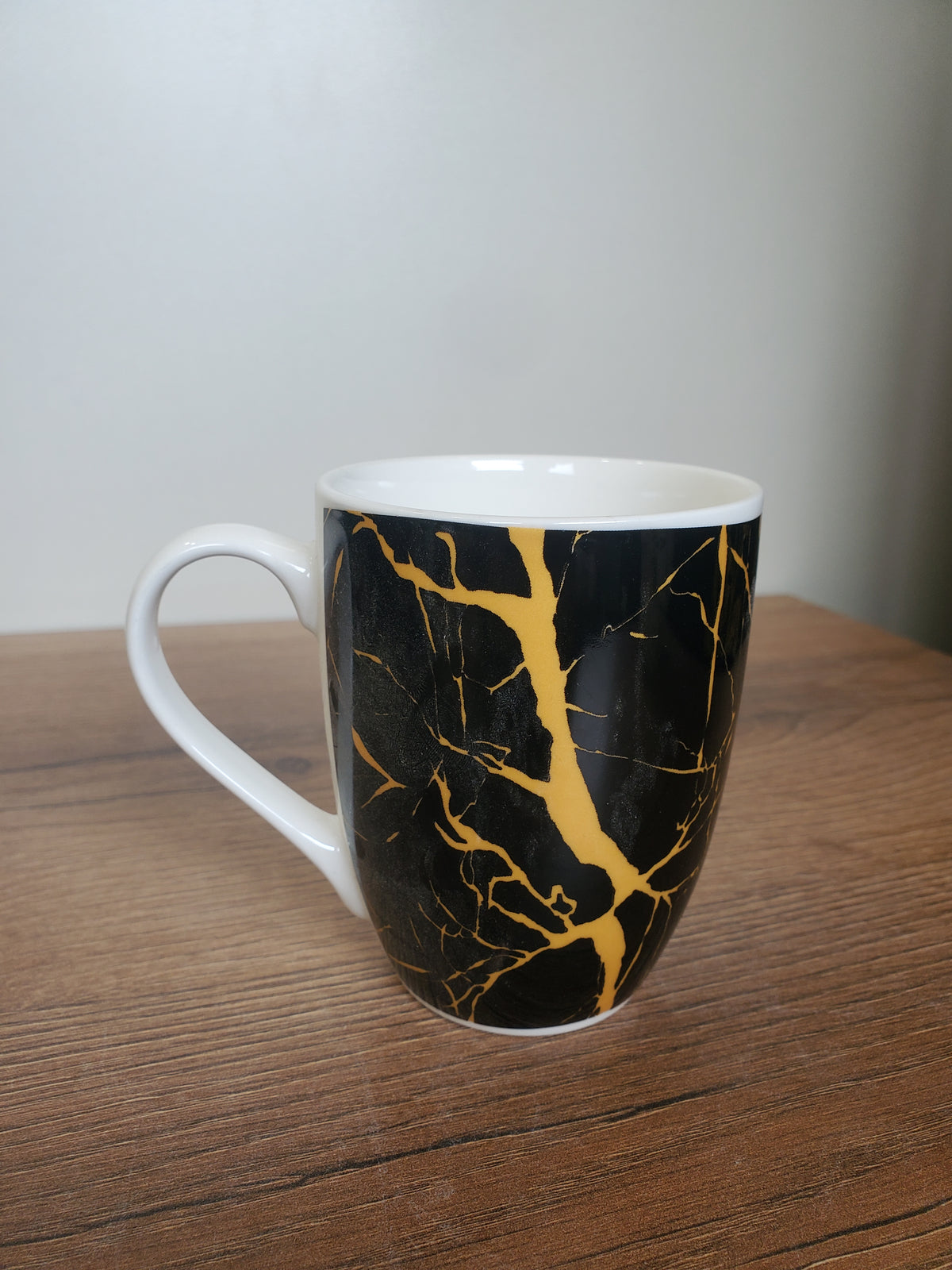 Ceramic Coffee Mug Black & White Marble Design (15-2)