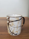 Ceramic Coffee Mug White & Gold Marble Design (15-3)