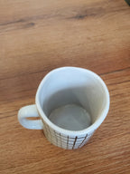 Coffee Mug White with Black Grid Design (C546)