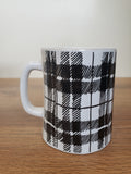 Coffee Mug White with Black Grid Design (C546)