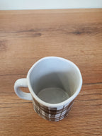 Coffee Mug White with Black Grid Design (C546)