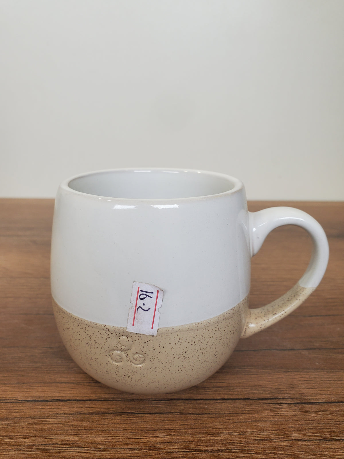 Ceramic Coffee Mug White & Beige Two-Tone (16-2)