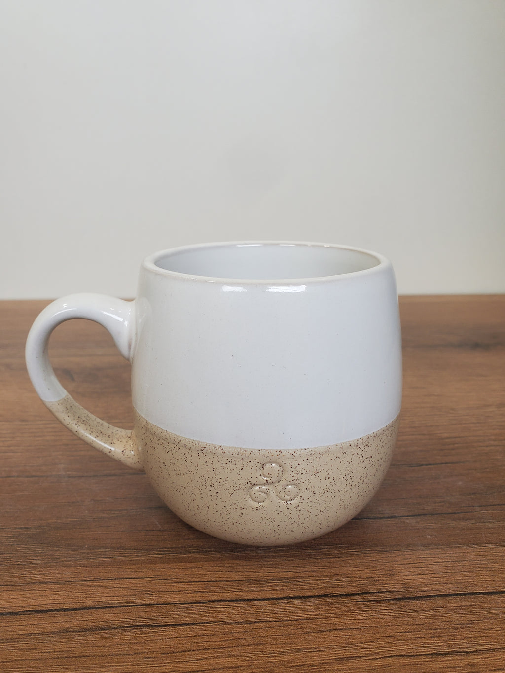 Ceramic Coffee Mug White & Beige Two-Tone (16-2)