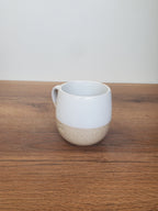 Ceramic Coffee Mug White & Beige Two-Tone (16-2)