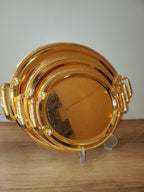 3PCS Round Gold Serving Tray Set (9-5)