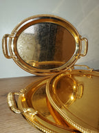 3PCS Round Gold Serving Tray Set (9-5)