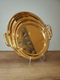 3-Piece Round Metal Serving Tray Set Gold (9-4)