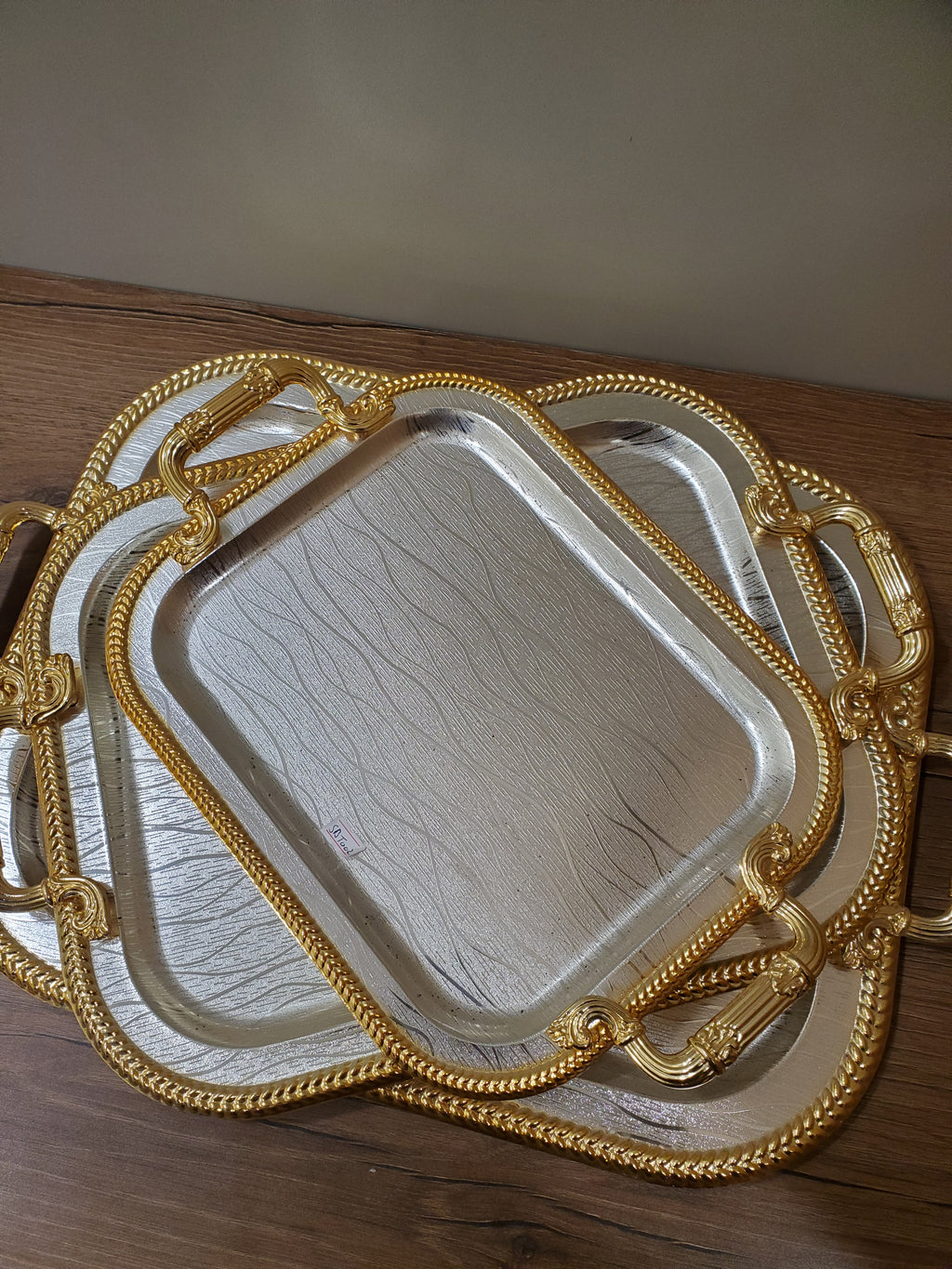 3Pcs Set Premium Rounded Rectangle Stainless Steel Tray SBT-002