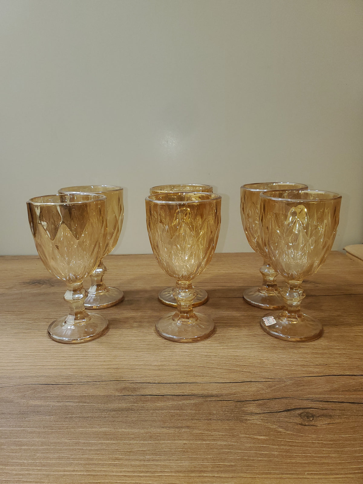 Amber Vintage Wine Glass Set 6Pcs (XHG-009)