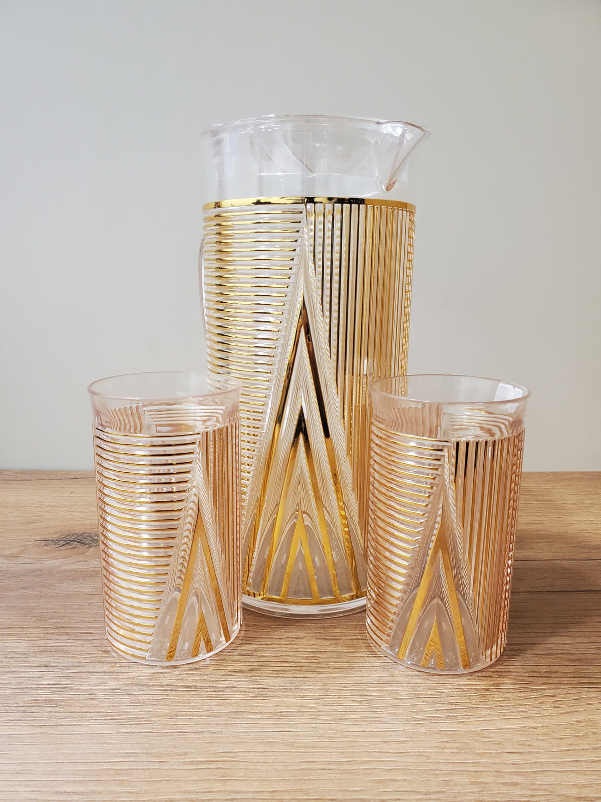 Rose Gold Spiral Acrylic Water Set 7Pcs (255H6T)