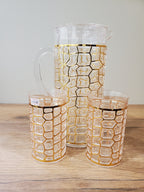 Gold Textured Acrylic Water Set 7Pcs (2187H6T)