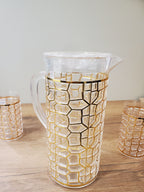 Gold Textured Acrylic Water Set 7Pcs (2187H6T)