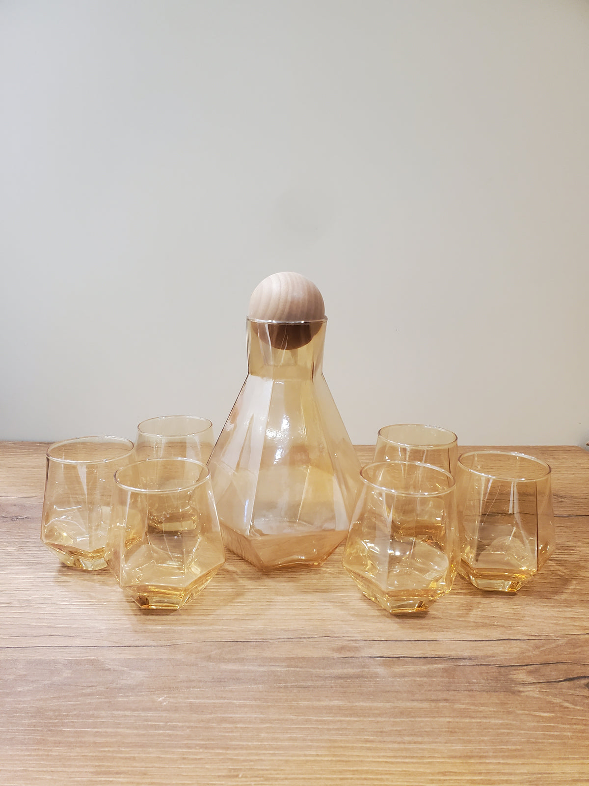 Amber Wooden Ball Water Set 7Pcs (XHG-004)