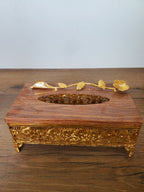 2-Piece Dustbin & Tissue Box Set Wood Grain Design (4-8)