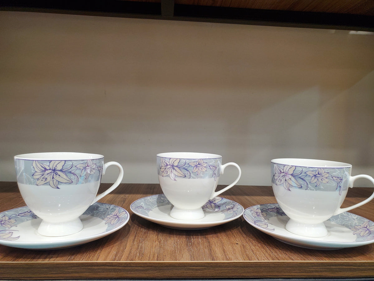 Floral Tea Cup & Saucer Set 12Pcs