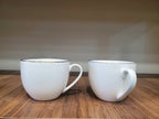 Classic White Gold Rim Coffee Cup Set 6Pcs