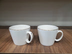 Classic White Gold Rim Coffee Cup Set 6Pcs