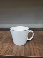Classic White Gold Rim Coffee Cup Set 6Pcs