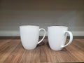 Gold-Rim White Porcelain Mugs - 6-Piece Set
