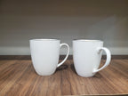 Gold-Rim White Porcelain Mugs - 6-Piece Set