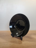 Plain Black 8.5" Inch Marble Deep Plate - 6-Piece Set (BNMQP80)