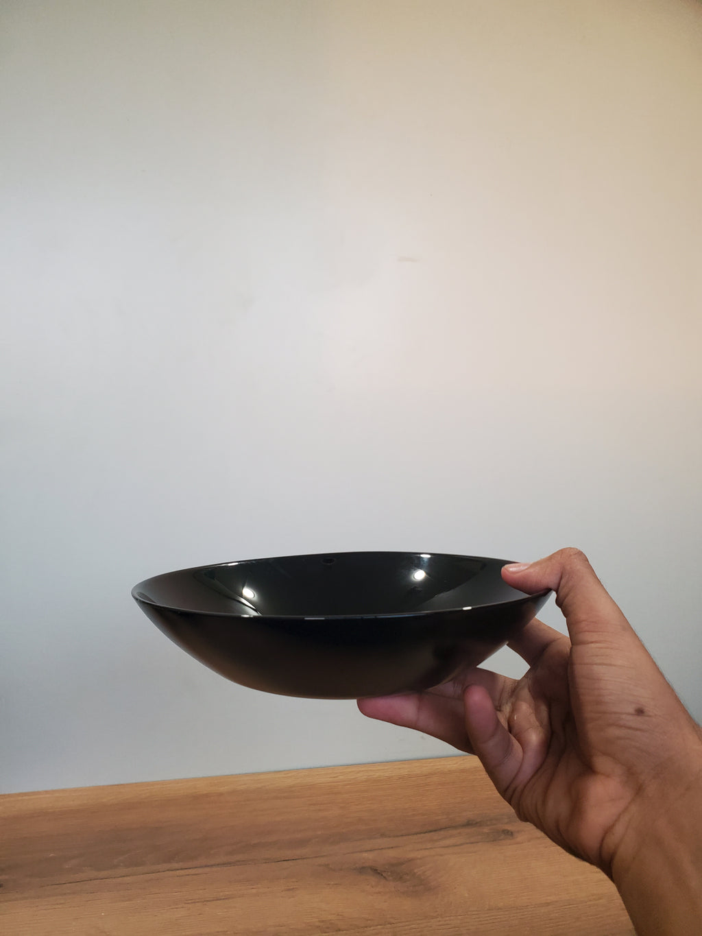 Plain Black 8.5" Inch Marble Deep Plate - 6-Piece Set (BNMQP80)