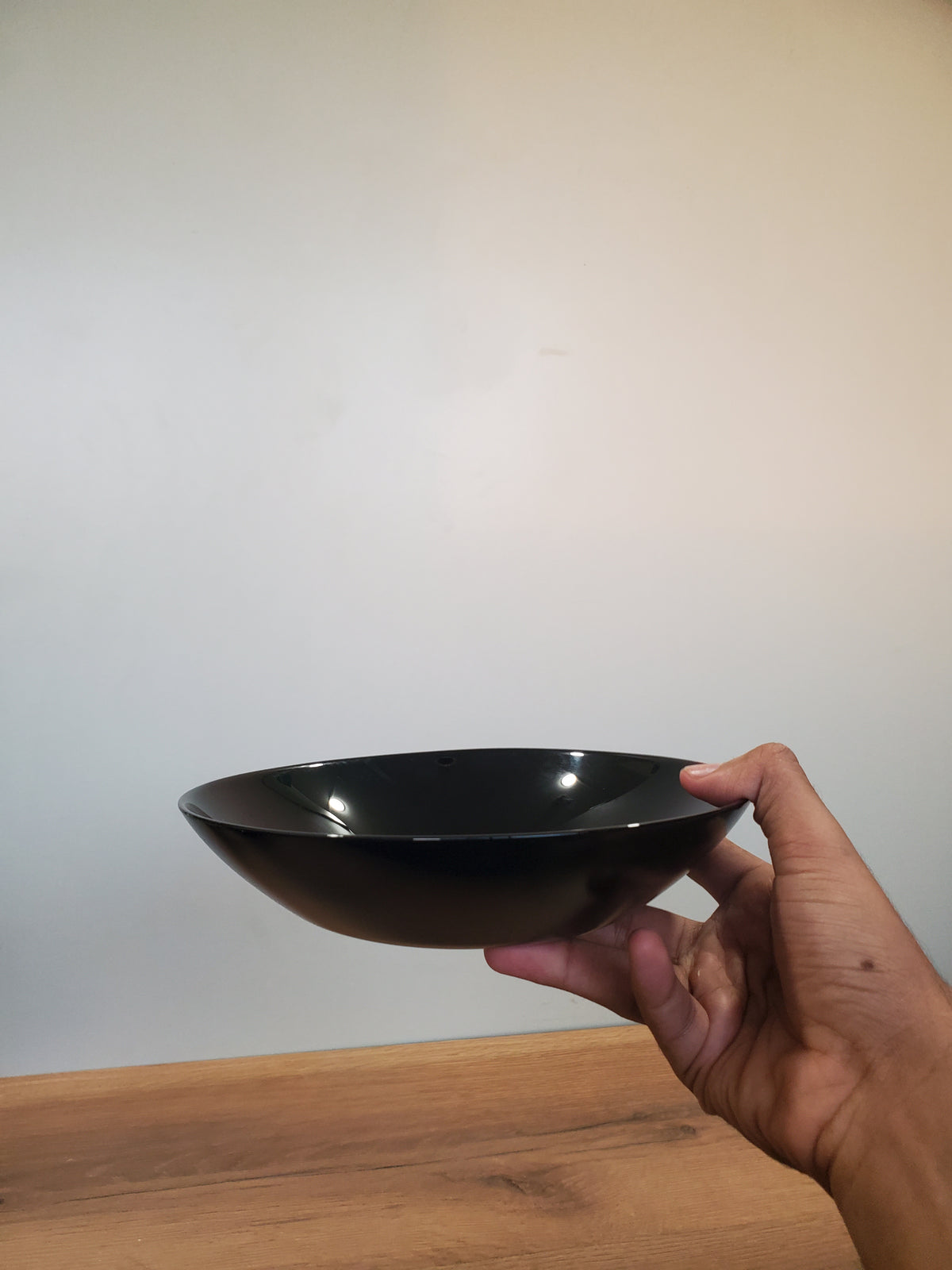 Plain Black 8.5" Inch Marble Deep Plate - 6-Piece Set (BNMQP80)