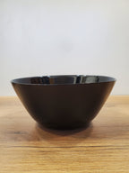 Plain Black 9" Inch Marble Salad Bowl - 1-Piece (BNMW95)