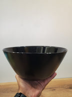 Plain Black 9" Inch Marble Salad Bowl - 1-Piece (BNMW95)