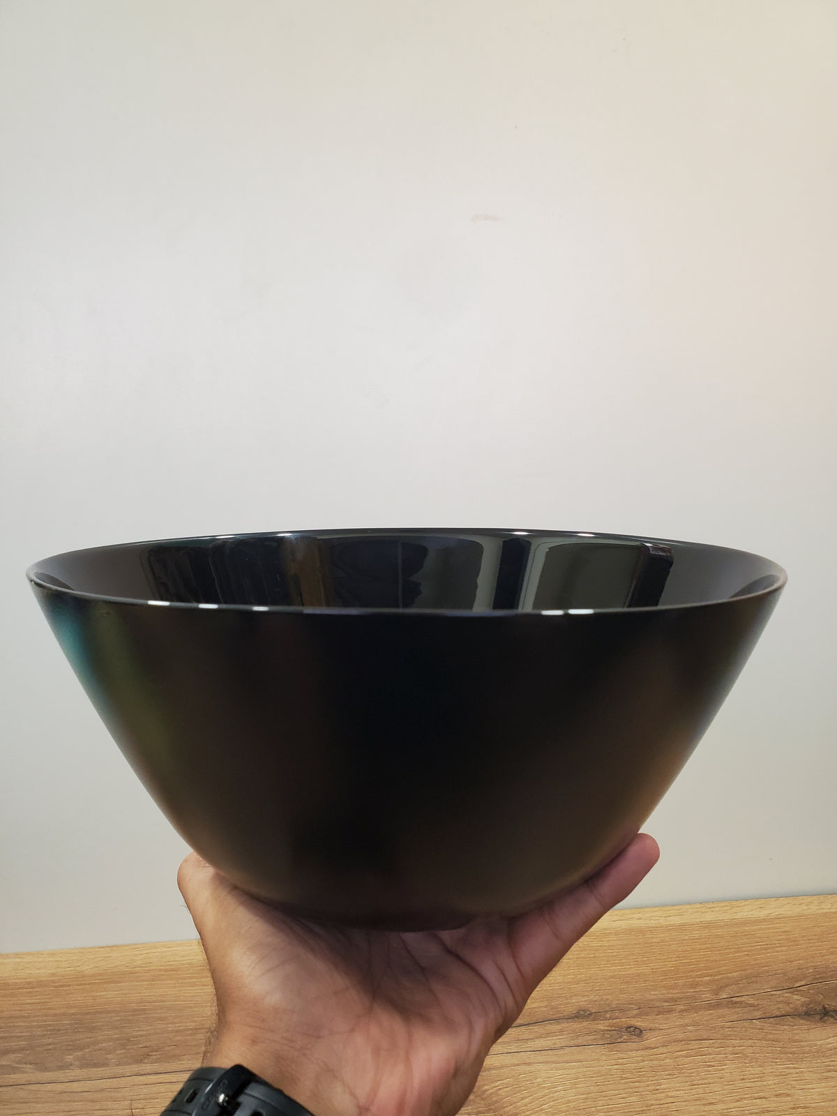 Plain Black 9" Inch Marble Salad Bowl - 1-Piece (BNMW95)