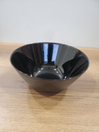 Plain Black 9" Inch Marble Salad Bowl - 1-Piece (BNMW95)