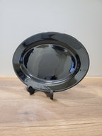 Plain Black 12" Marble Small Oval Dish - 1-Piece (BNRYP120)
