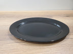 Plain Black 12" Marble Small Oval Dish - 1-Piece (BNRYP120)