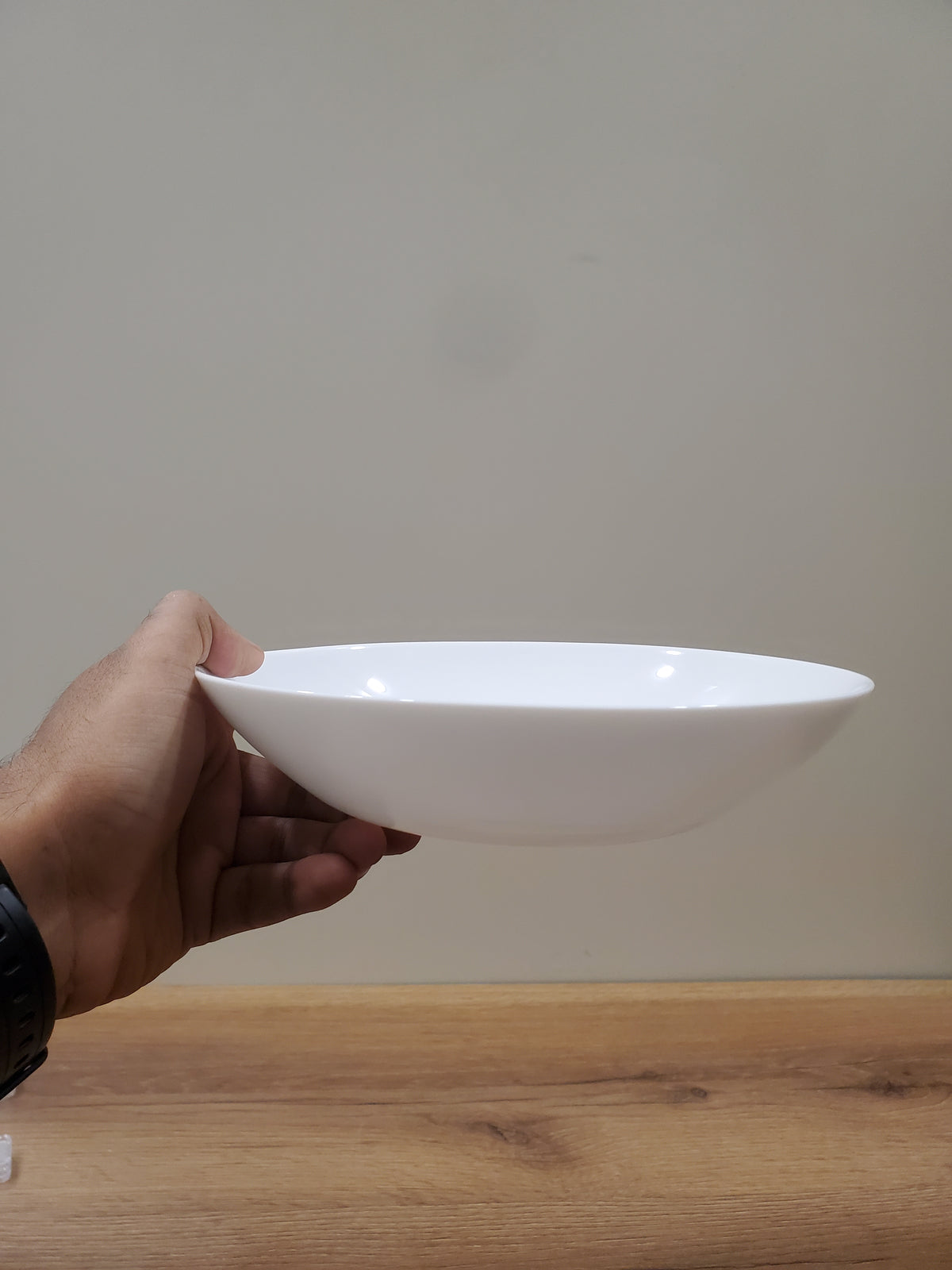 Plain White 8.5" Inch Marble Deep Plate - 6-Piece Set (NMQP80)