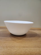 Plain White 9" Inch Marble Salad Bowl - 1-Piece (NMW95)