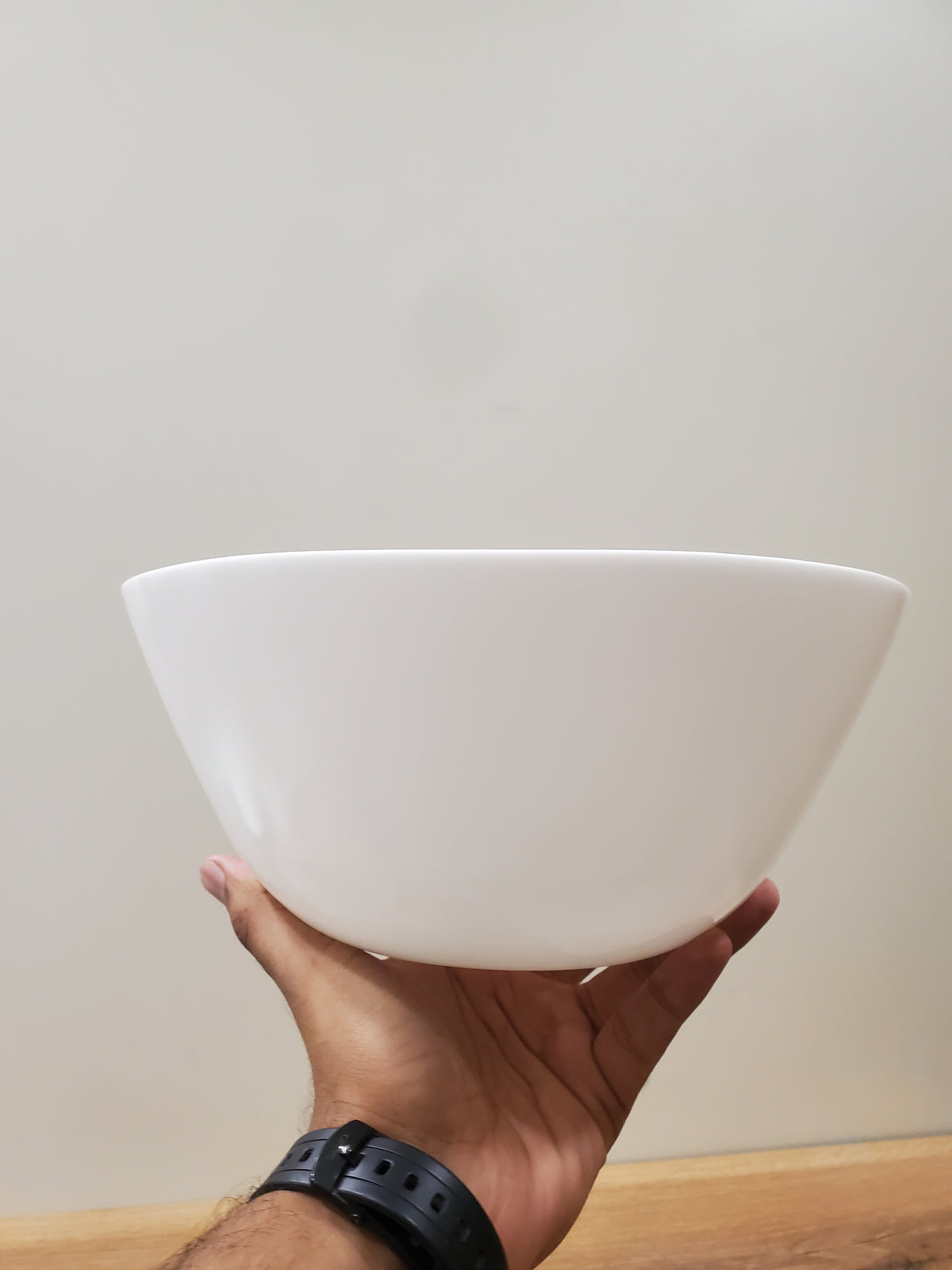 Plain White 9" Inch Marble Salad Bowl - 1-Piece (NMW95)